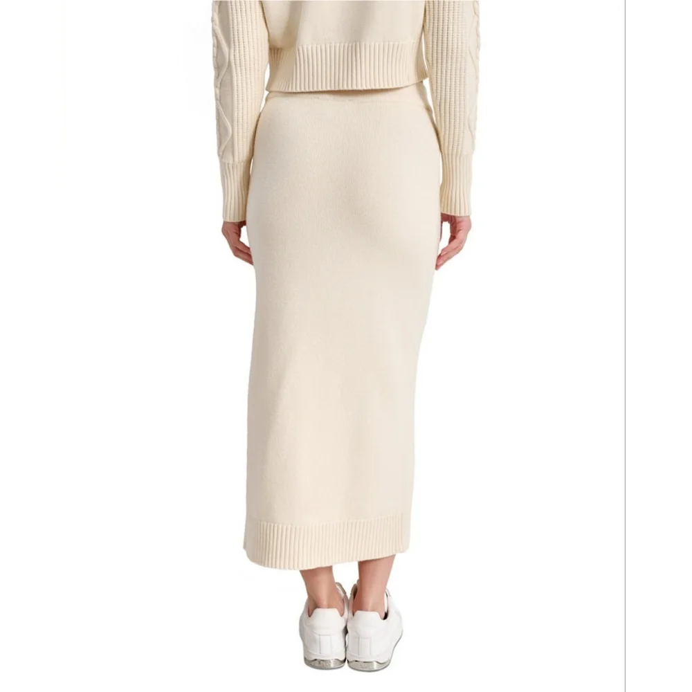 DKNY WOMEN'S CABLE KNIT SWEATER MIDI SKIRT SIZE LARGE NWT